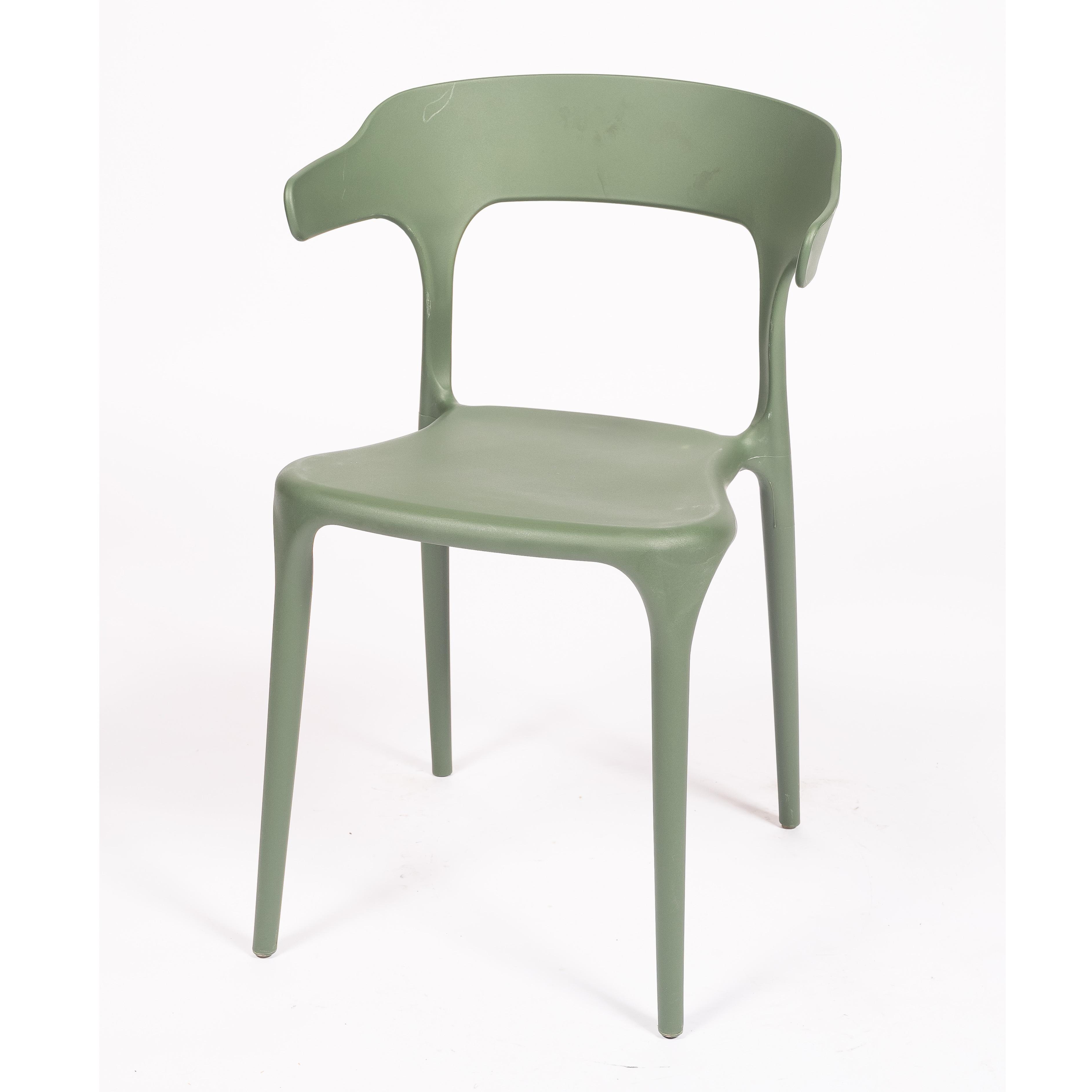 Luna - Stackable Chair – Modern Plastic Chair for Indoor & Outdoor – Terrace, HORECA & Garden Use - Green