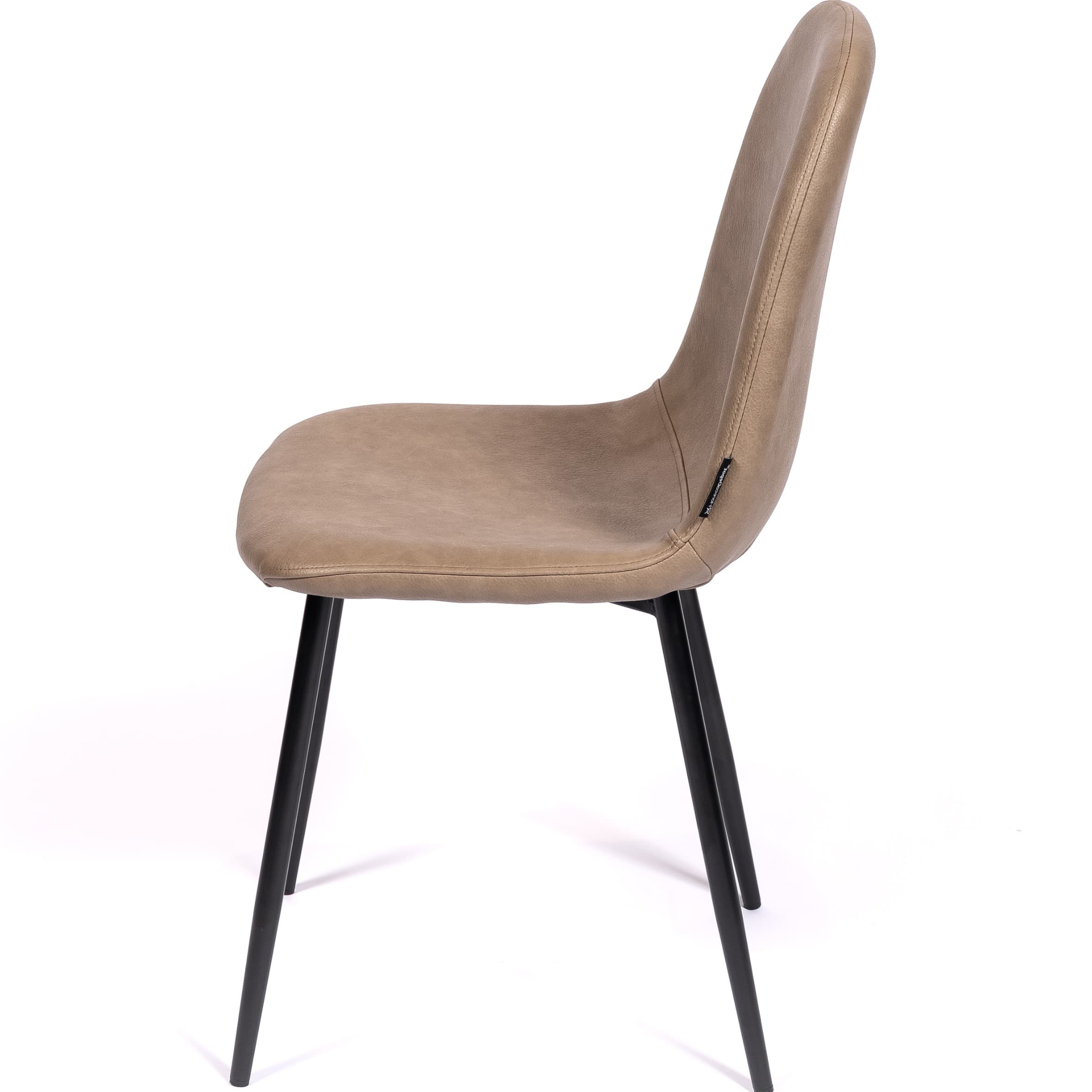 MARINA | Horeca chair in beige PU faux leather – black metal frame – durable and comfortable seat – indoor use