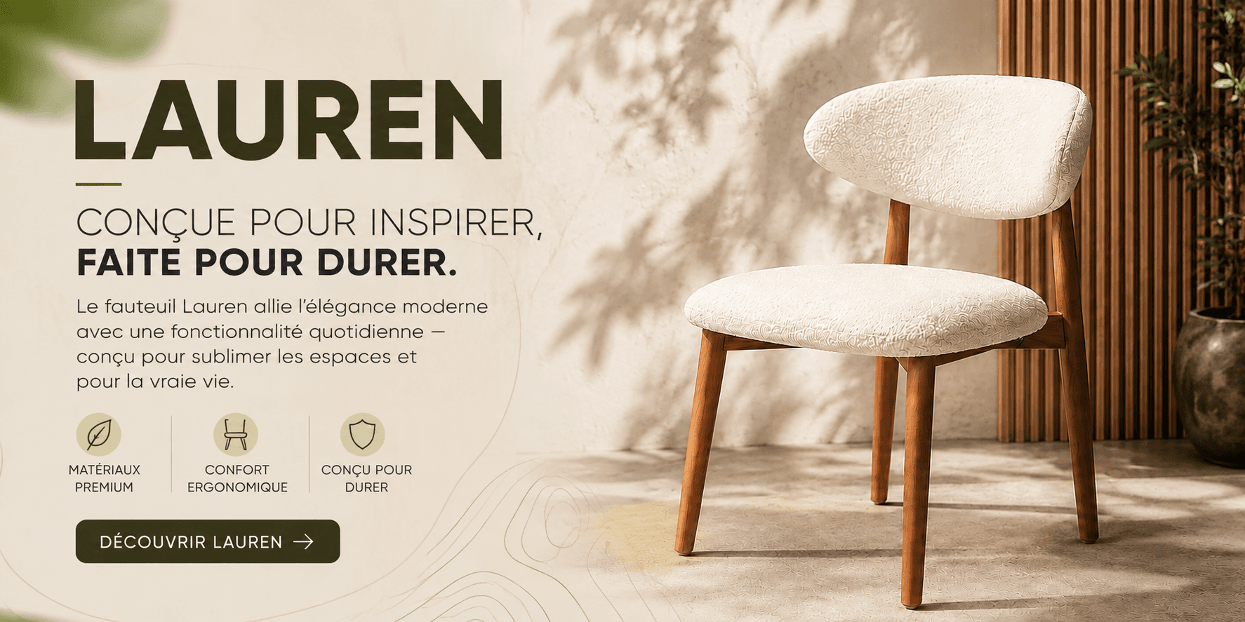 Chaise Lauren – Élégance Moderne