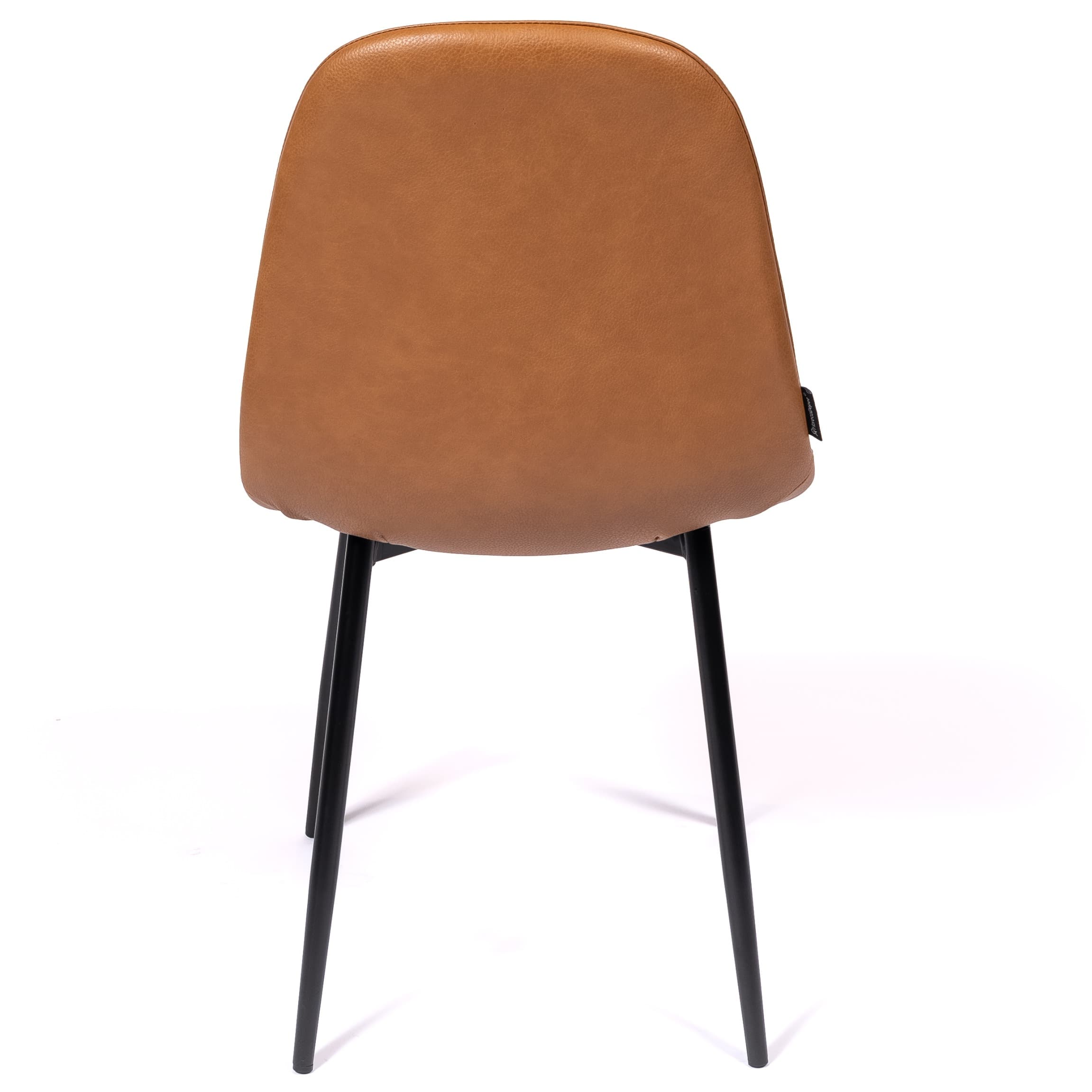 MARINA | Horeca chair in cognac faux leather – black metal frame – durable and comfortable seat – indoor use