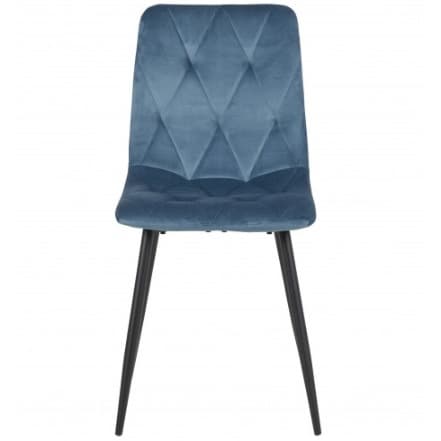 ROMA | Horeca chair in blue velvet – metal legs – soft, comfortable seating – indoor use