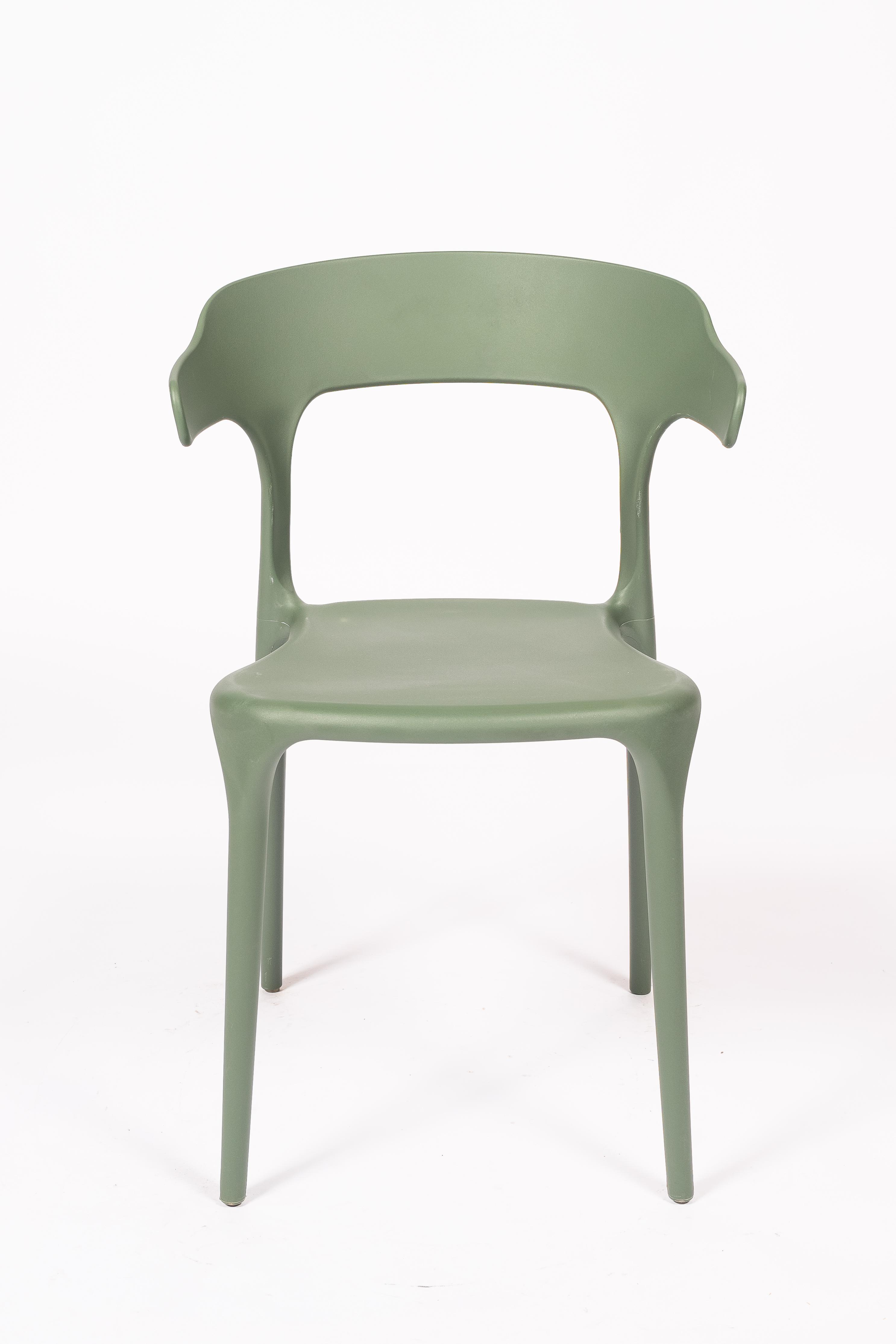 Luna - Stackable Chair – Modern Plastic Chair for Indoor & Outdoor – Terrace, HORECA & Garden Use - Green
