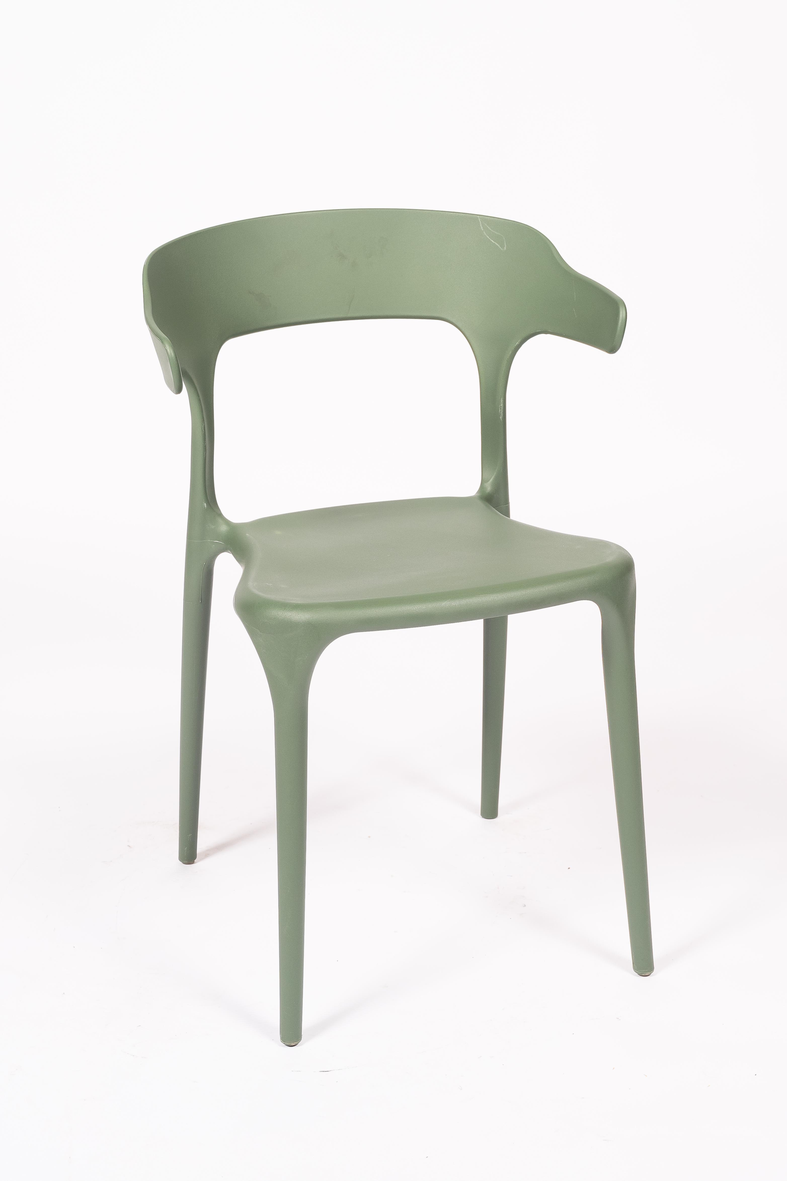 Luna - Stackable Chair – Modern Plastic Chair for Indoor & Outdoor – Terrace, HORECA & Garden Use - Green