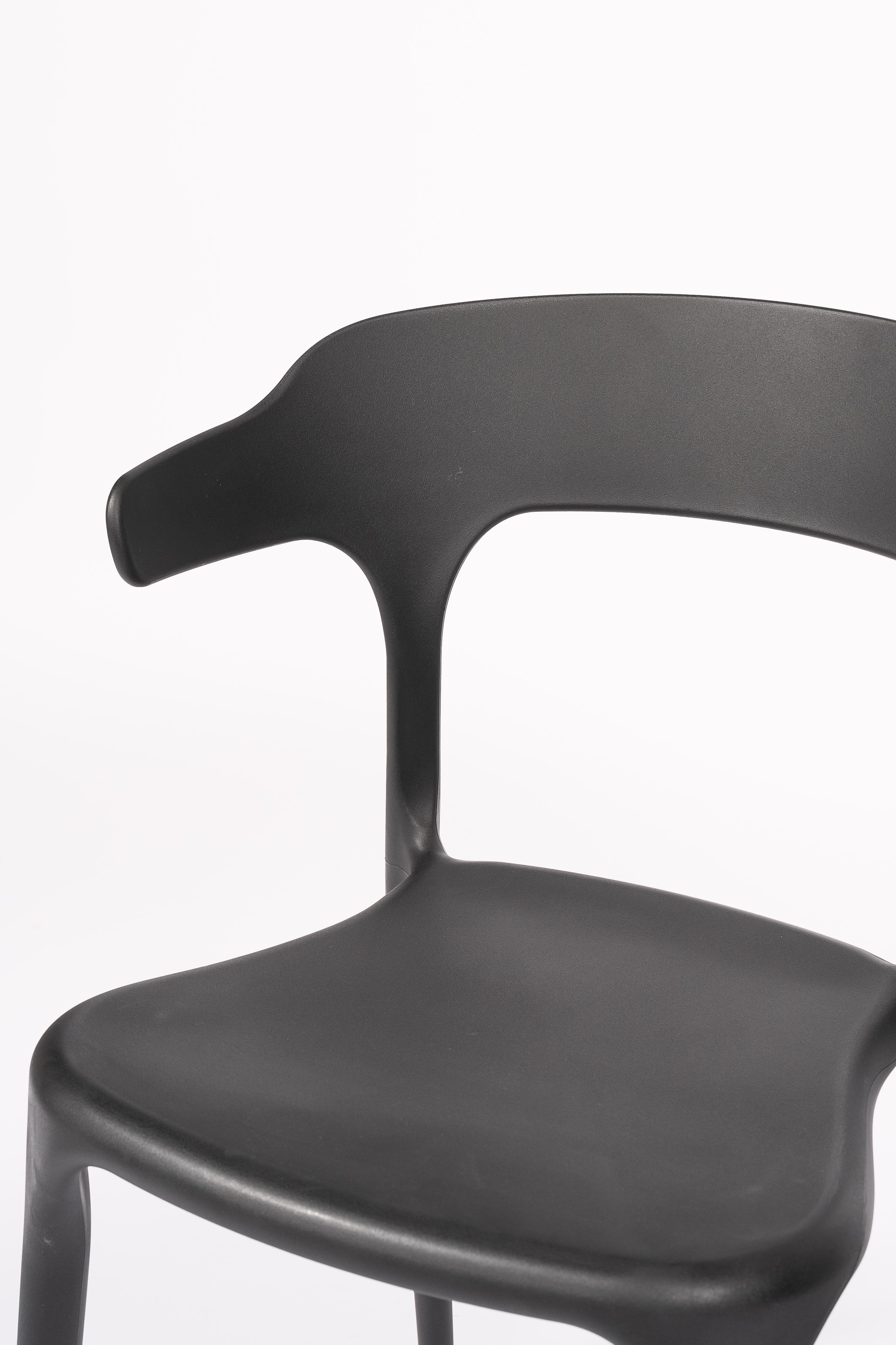 Luna - Stackable Chair – Modern Plastic Chair for Indoor & Outdoor – Terrace, HORECA & Garden Use - Black