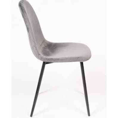 MARINA | Elegant grey velvet indoor chair with black metal legs – stylish, comfortable and ideal for restaurants, hotels and interior dining spaces