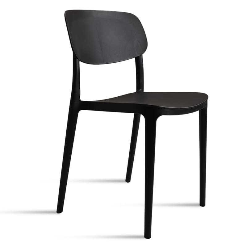 MONA BLACK | Stackable outdoor terrace chair in woven-look plastic