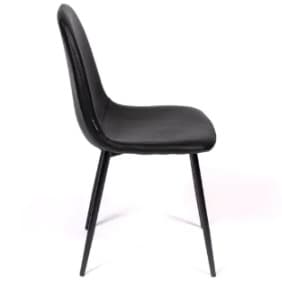 MARINA | Horeca chair in black faux leather – black metal frame – durable and comfortable seat – indoor use
