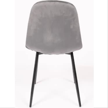 MARINA | Elegant grey velvet indoor chair with black metal legs – stylish, comfortable and ideal for restaurants, hotels and interior dining spaces