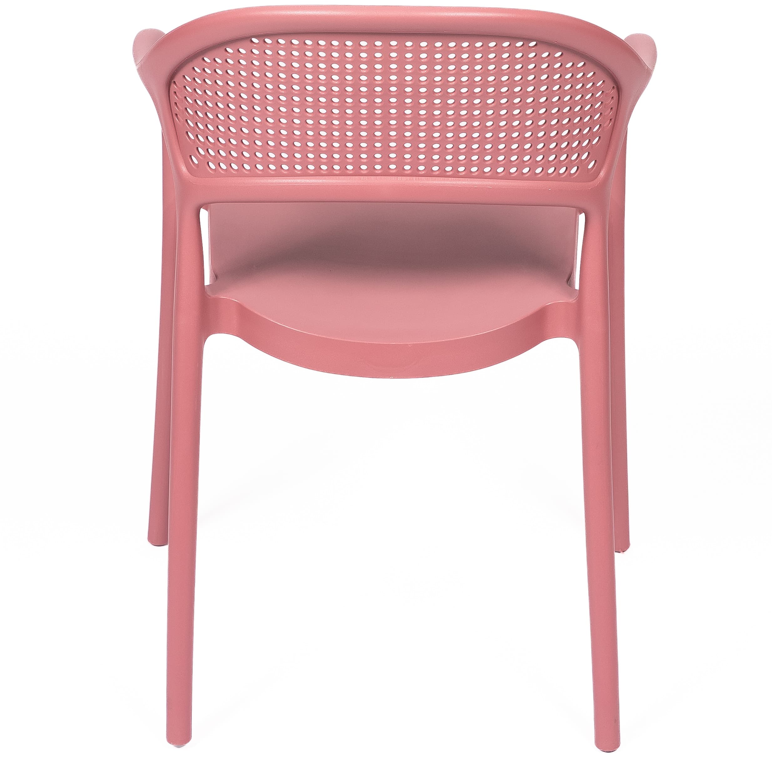 Modern Pink Plastic Chair with Armrests