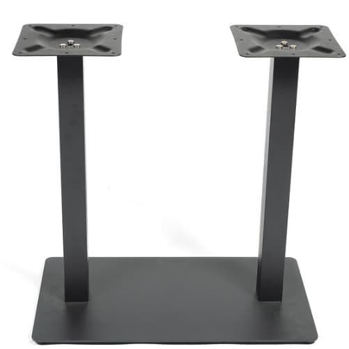 ENZO DOUBLE | Black Metal Table Legs – Rectangular Base, Square Pipes – Dining Table, Desk, Workbench