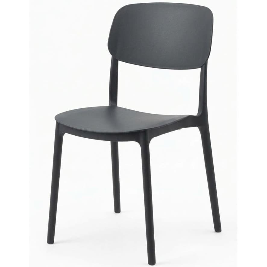 MONA BLACK | Stackable outdoor terrace chair in woven-look plastic