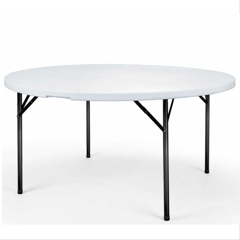 WHITE ROUND FOLDING BANQUET TABLE | Elegant and Practical for Your Events