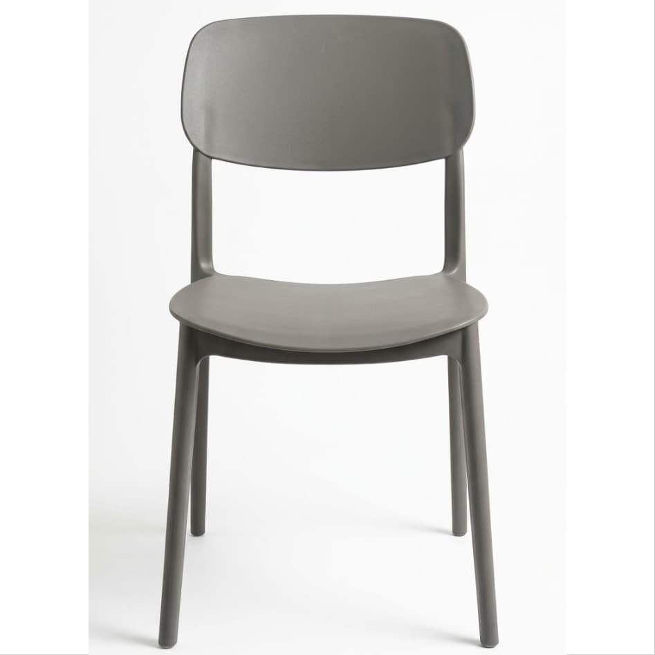 Grey Stackable Outdoor Chair with Woven Effect