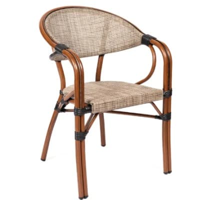 PICASSO | Beige outdoor chair in aluminium and polyrattan – durable, stackable and ideal for cafés, restaurants, hotels and terraces