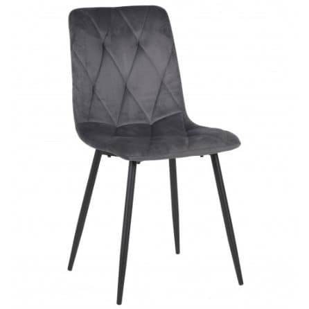 ROMA | Horeca chair in grey velvet – metal legs – soft, comfortable seating – indoor use