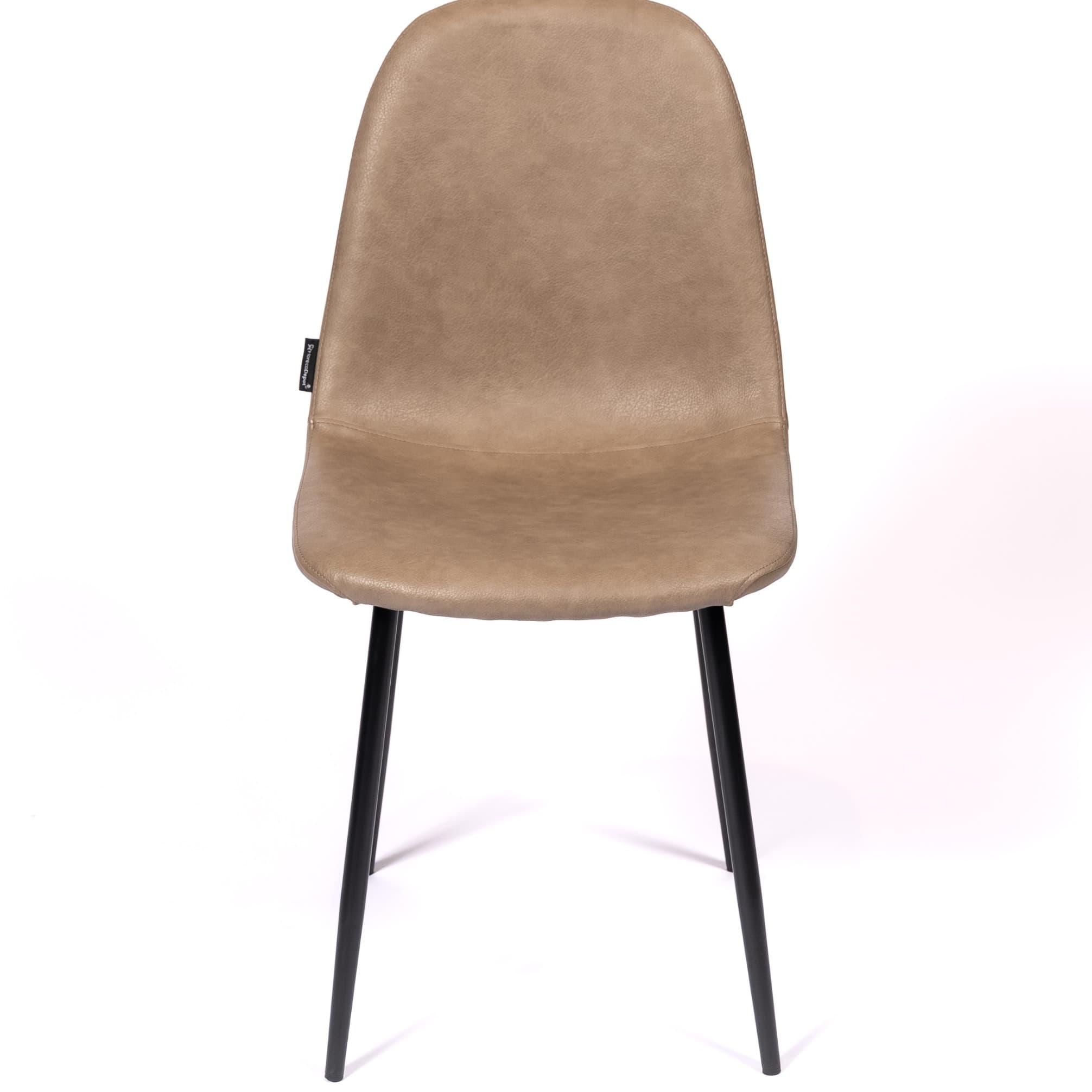 MARINA | Horeca chair in beige PU faux leather – black metal frame – durable and comfortable seat – indoor use