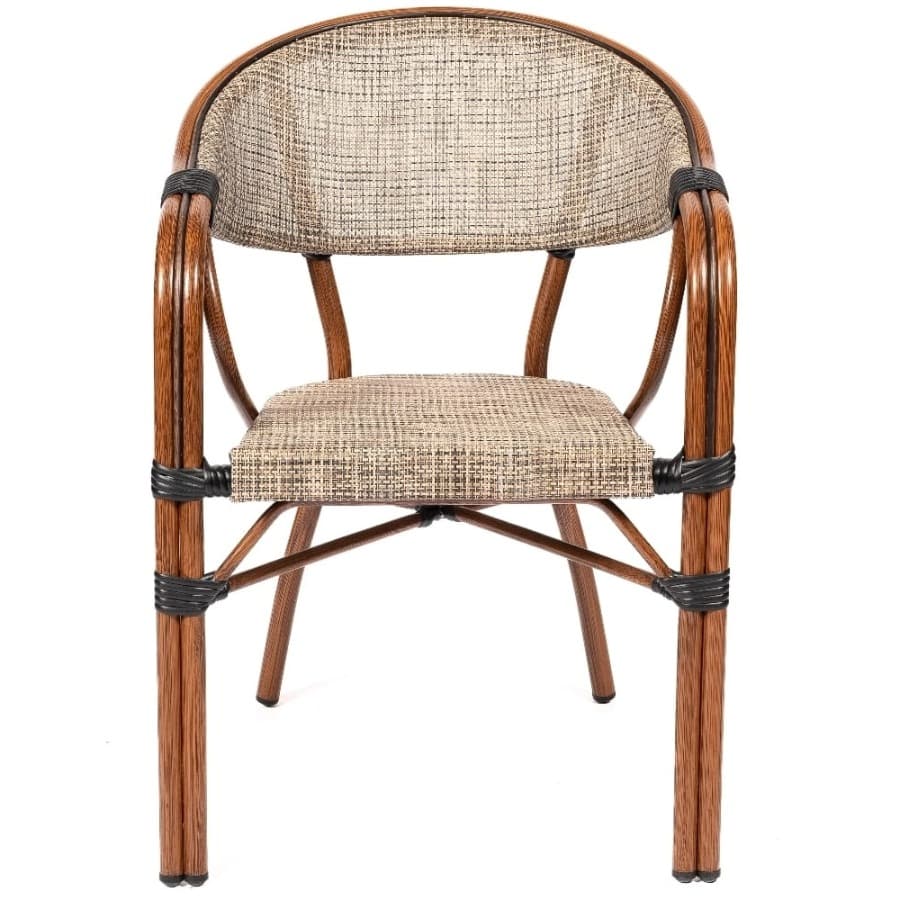 PICASSO | Beige outdoor chair in aluminium and polyrattan – durable, stackable and ideal for cafés, restaurants, hotels and terraces