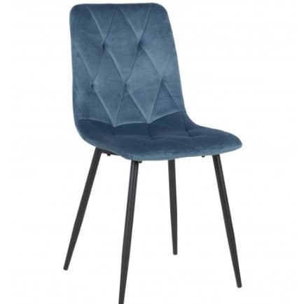 ROMA | Horeca chair in blue velvet – metal legs – soft, comfortable seating – indoor use