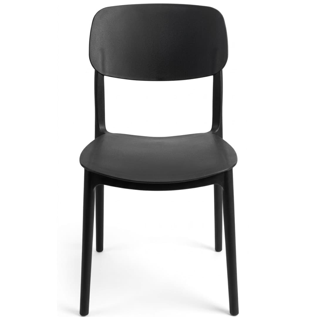 MONA BLACK | Stackable outdoor terrace chair in woven-look plastic