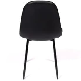 MARINA | Horeca chair in black faux leather – black metal frame – durable and comfortable seat – indoor use