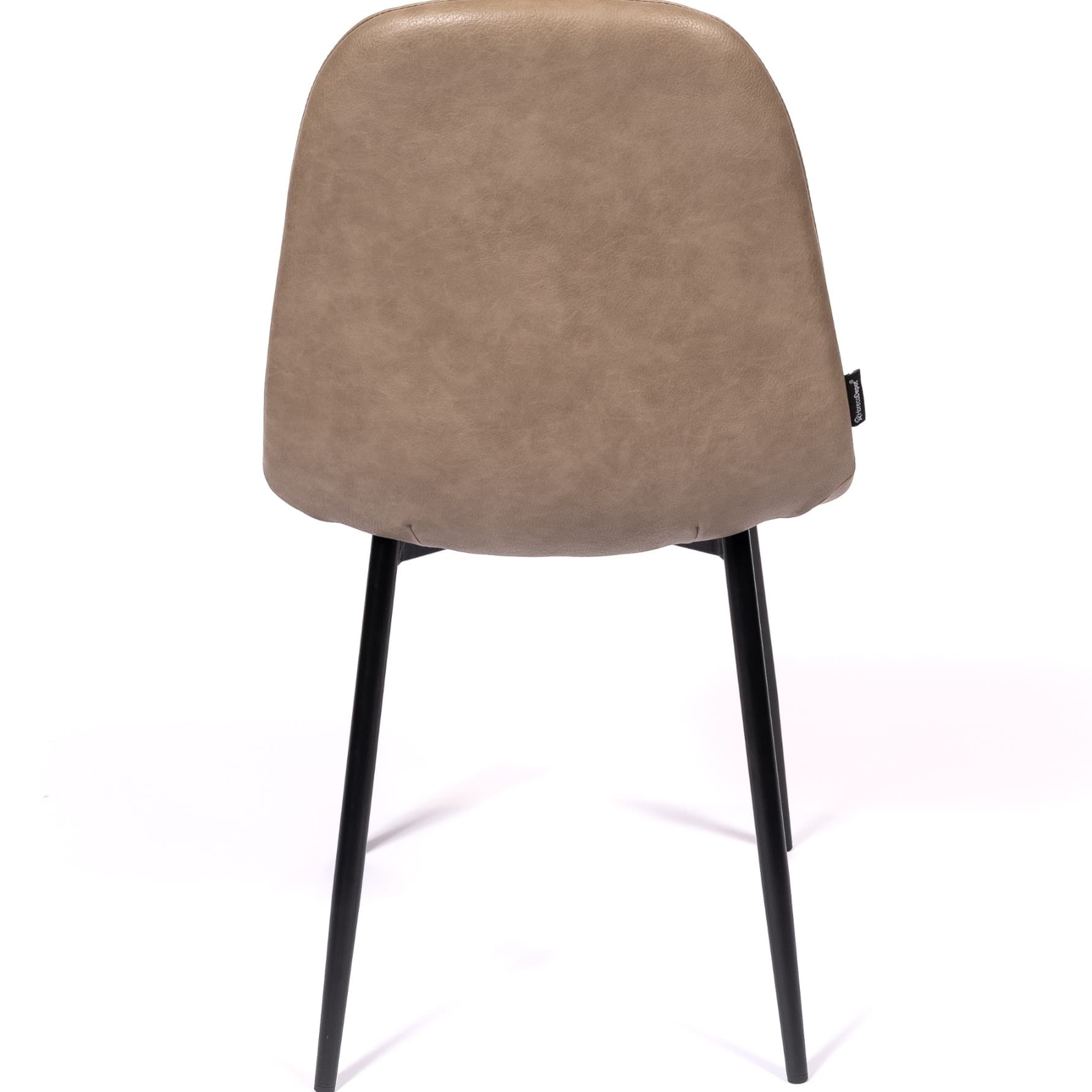 MARINA | Horeca chair in beige PU faux leather – black metal frame – durable and comfortable seat – indoor use