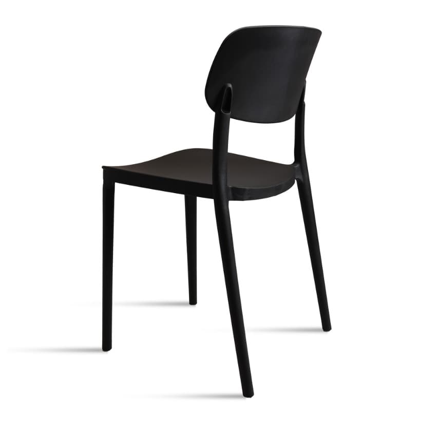 MONA BLACK | Stackable outdoor terrace chair in woven-look plastic