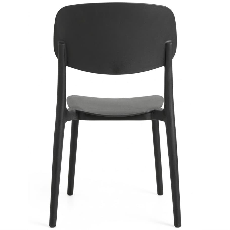 MONA BLACK | Stackable outdoor terrace chair in woven-look plastic