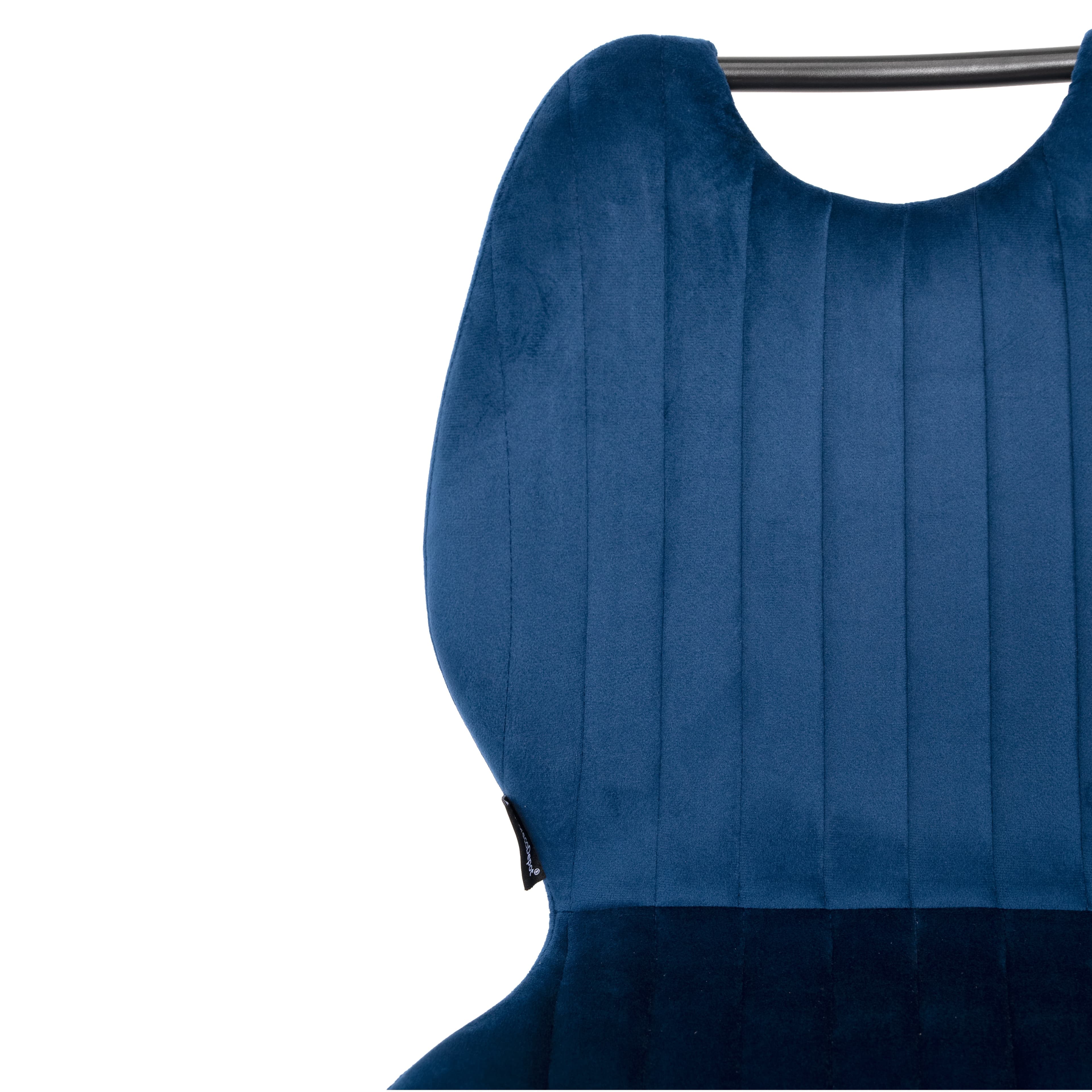BRINDISI | Blue Velvet Dining Chair – Vertical Stitching, Black Metal Legs & Handle – Home & Horeca