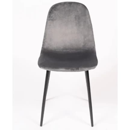 MARINA | Elegant grey velvet indoor chair with black metal legs – stylish, comfortable and ideal for restaurants, hotels and interior dining spaces