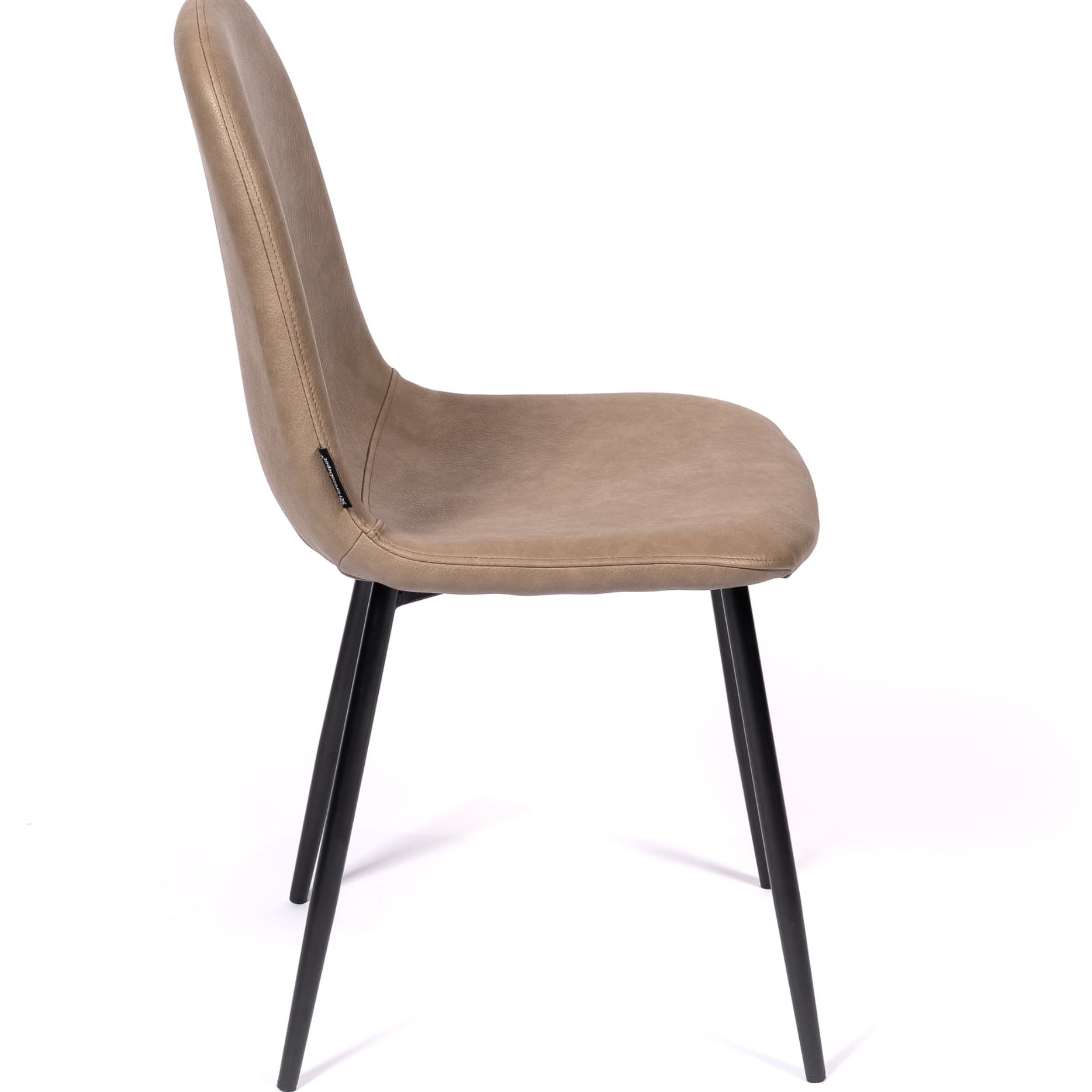 MARINA | Horeca chair in beige PU faux leather – black metal frame – durable and comfortable seat – indoor use