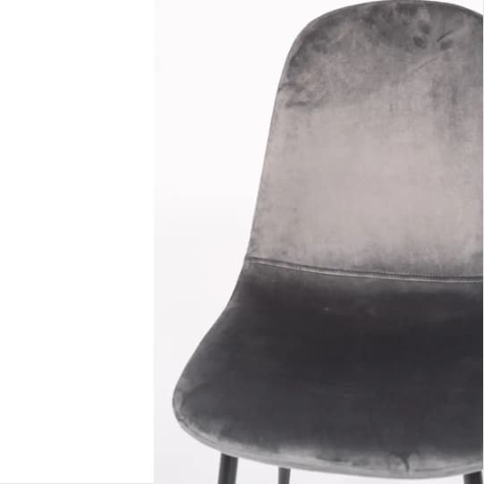 MARINA | Elegant grey velvet indoor chair with black metal legs – stylish, comfortable and ideal for restaurants, hotels and interior dining spaces
