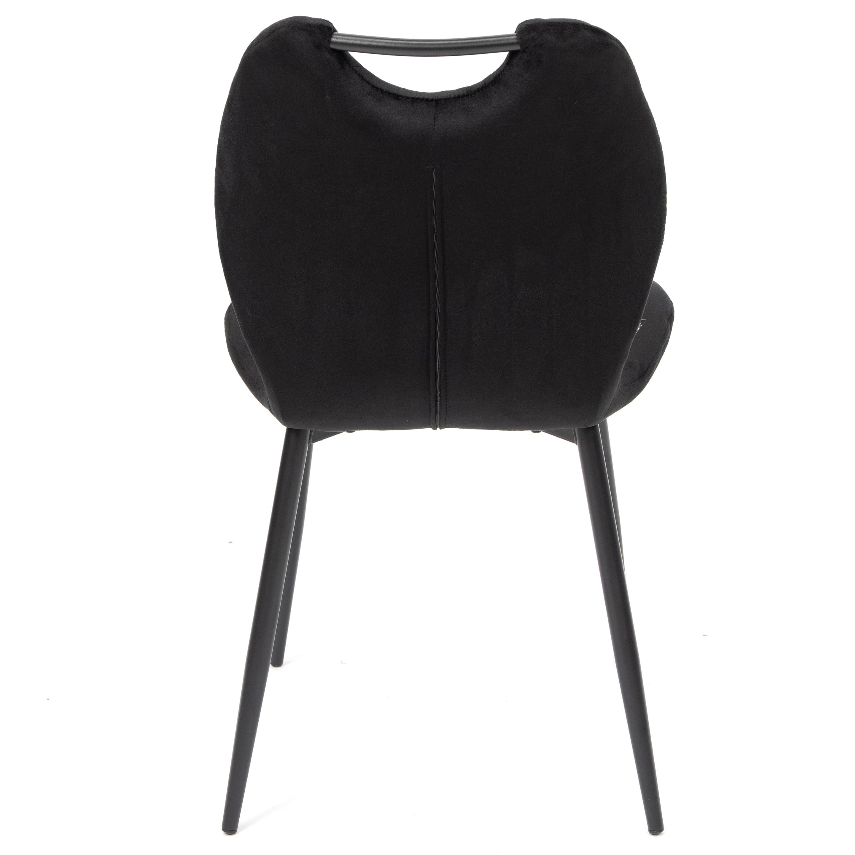 BRINDISI | Black Velvet Dining Chair – Vertical Stitching, Black Metal Legs & Handle – Home & Horeca