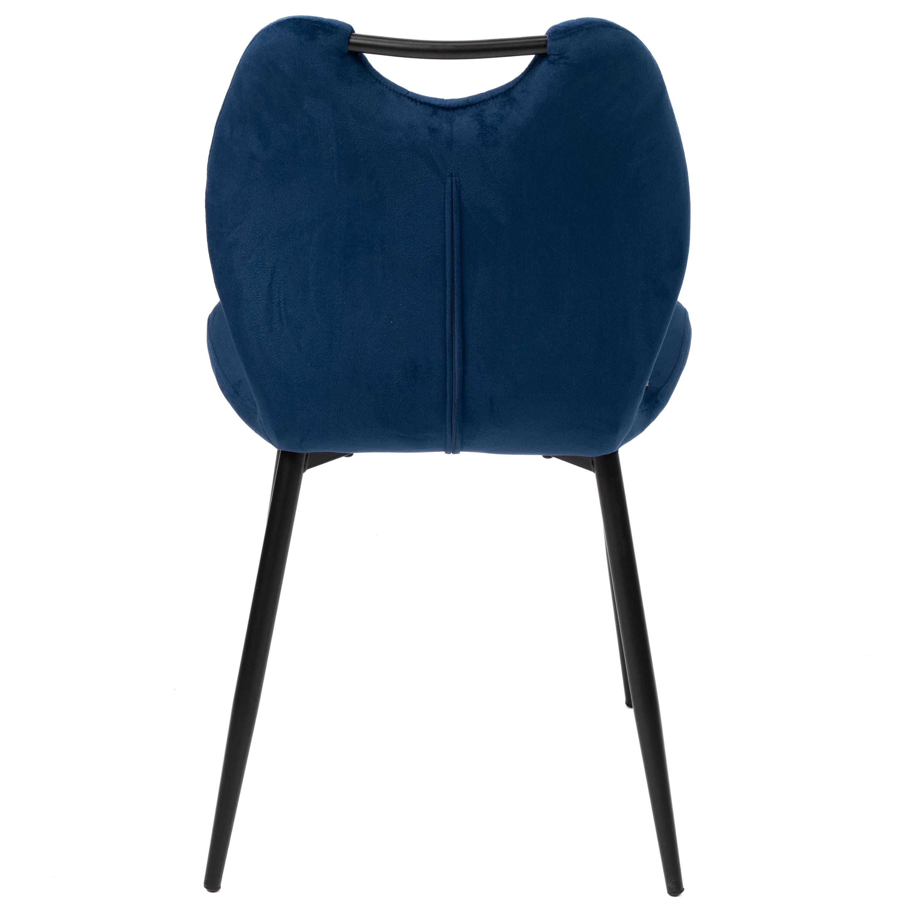 BRINDISI | Blue Velvet Dining Chair – Vertical Stitching, Black Metal Legs & Handle – Home & Horeca