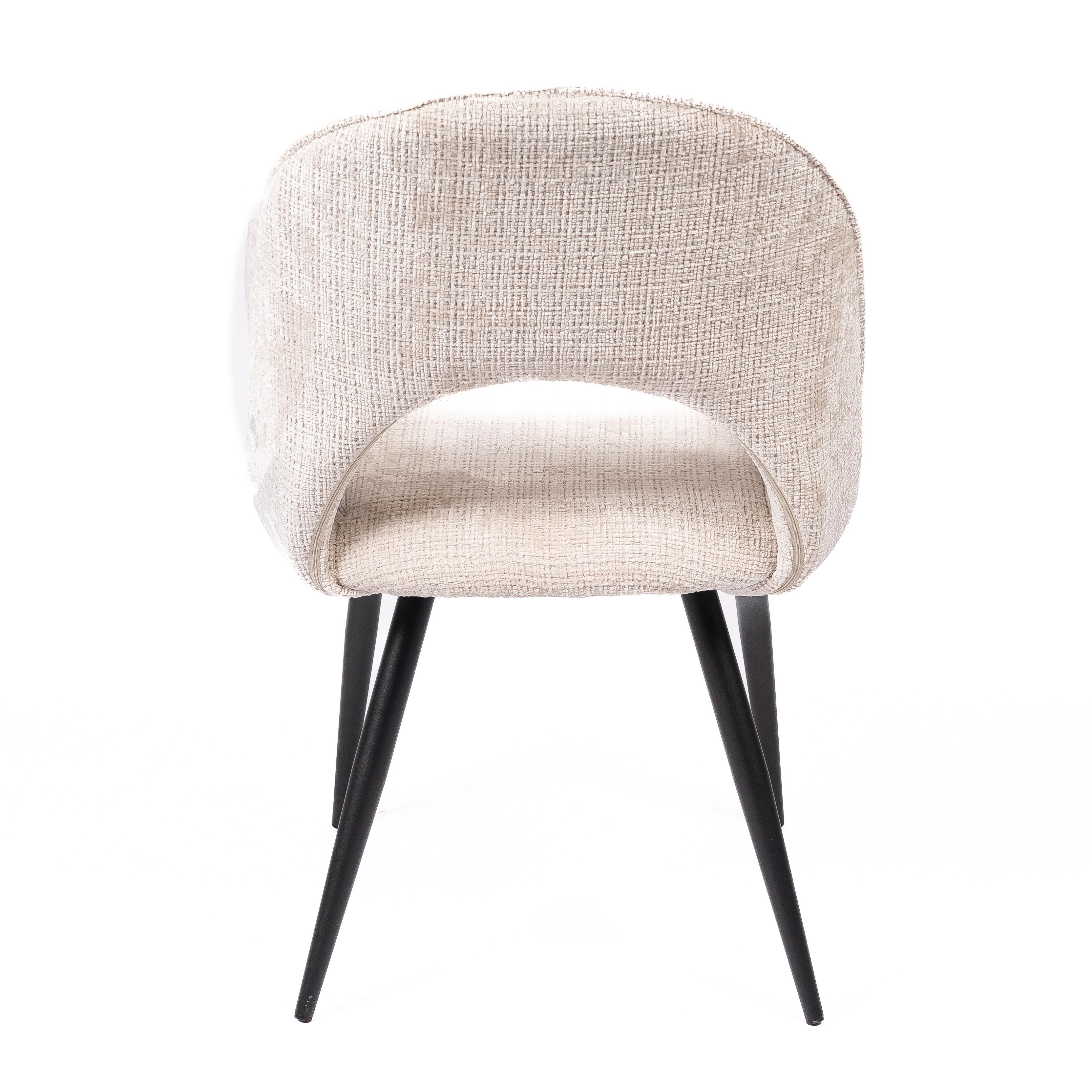 DANTE CREAM - CHAIR - FABRIC - BLACK METAL LEGS