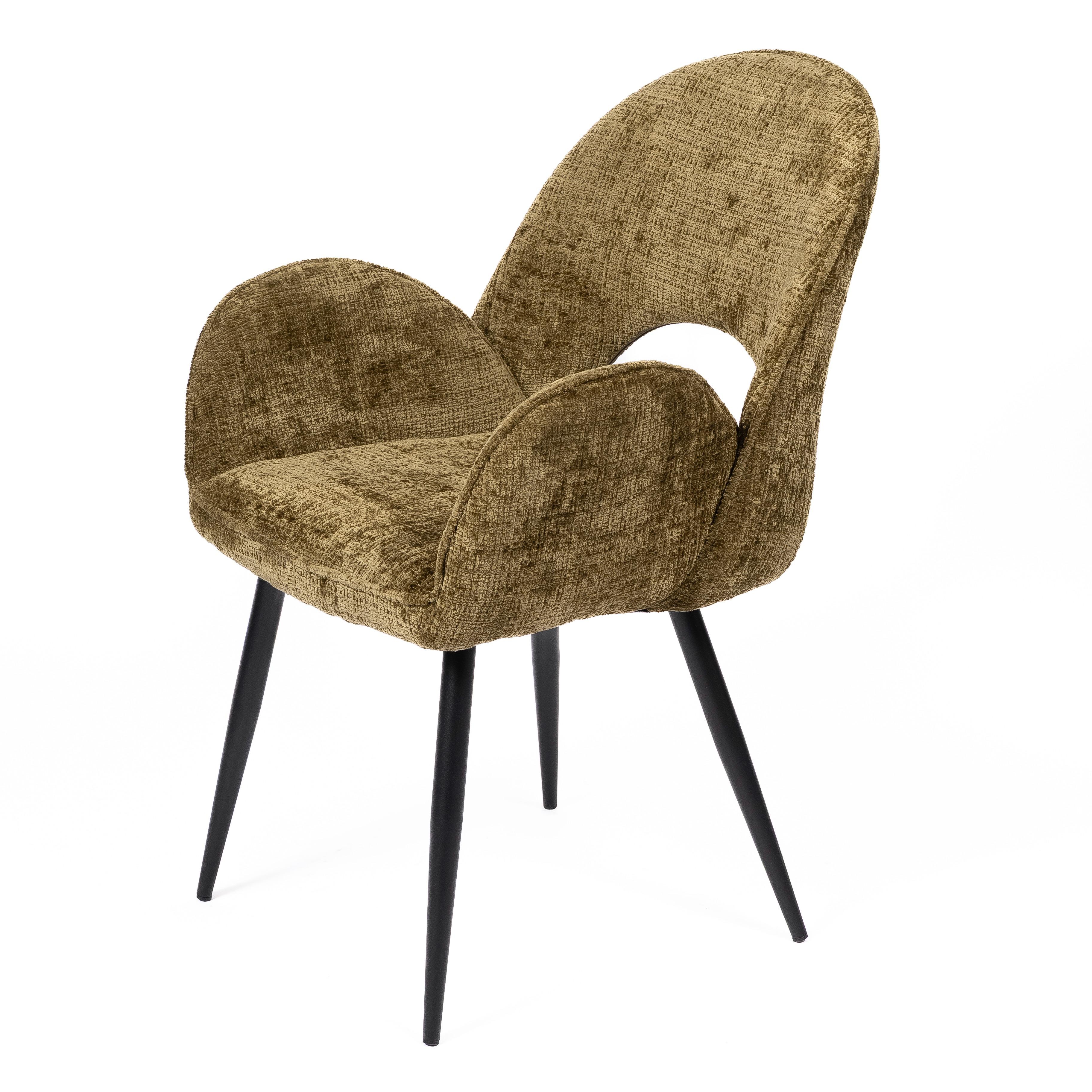 DANTE YELLOW - CHAIR - FABRIC - BLACK METAL LEGS