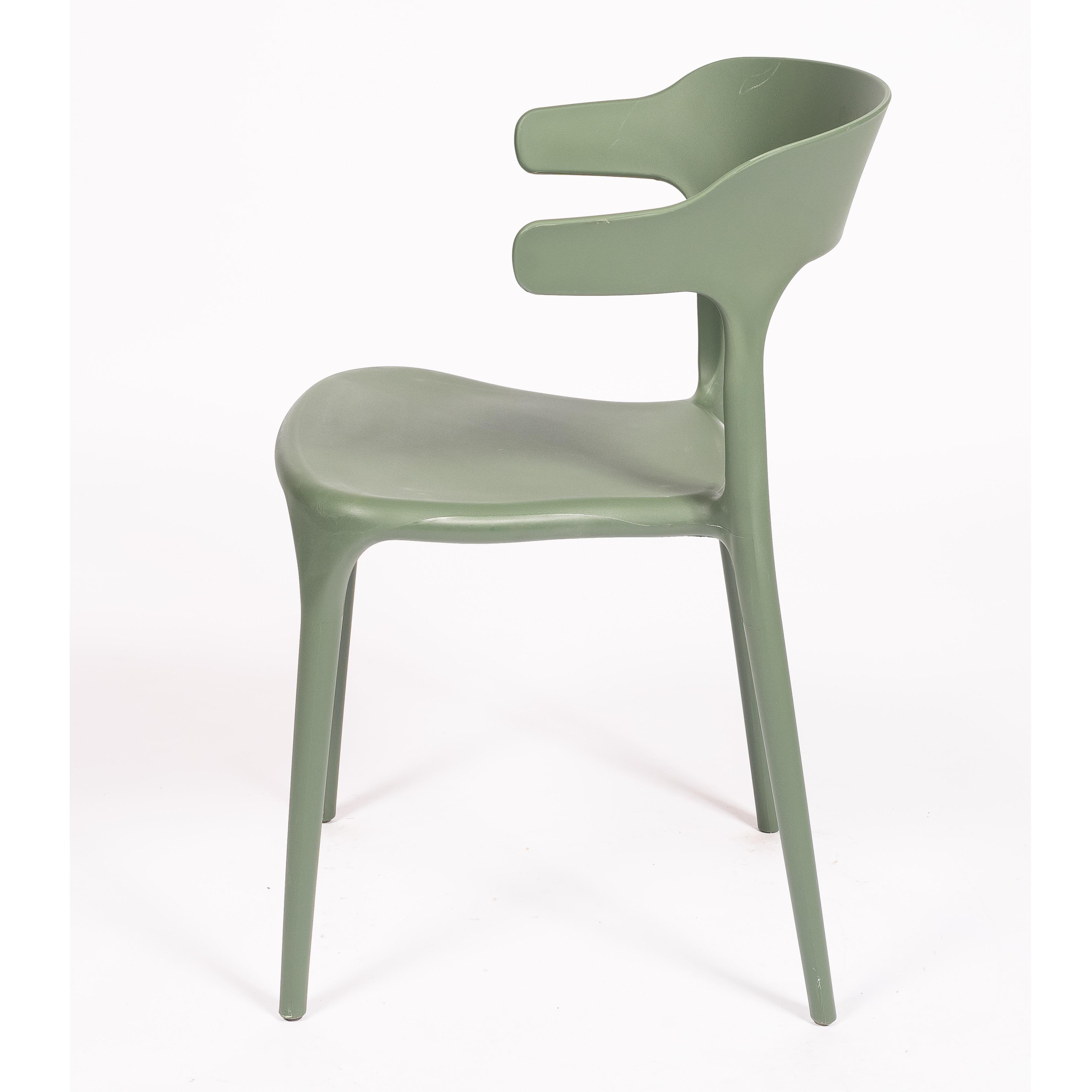 Luna - Stackable Chair – Modern Plastic Chair for Indoor & Outdoor – Terrace, HORECA & Garden Use - Green
