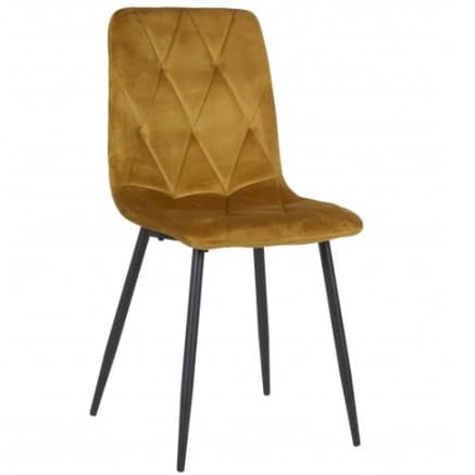 ROMA | Horeca chair in yellow velvet – metal legs – soft, comfortable seating – indoor use