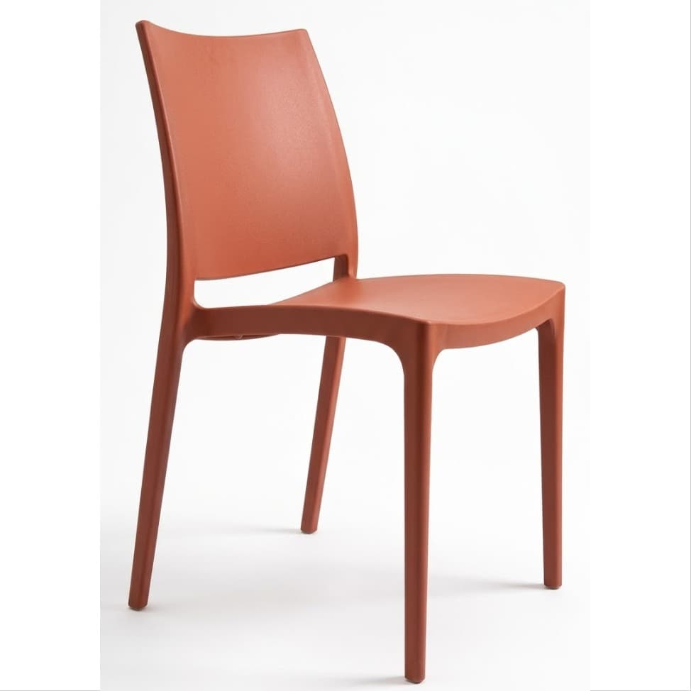 MAYA | Modern Stackable Outdoor Chair – Terracotta