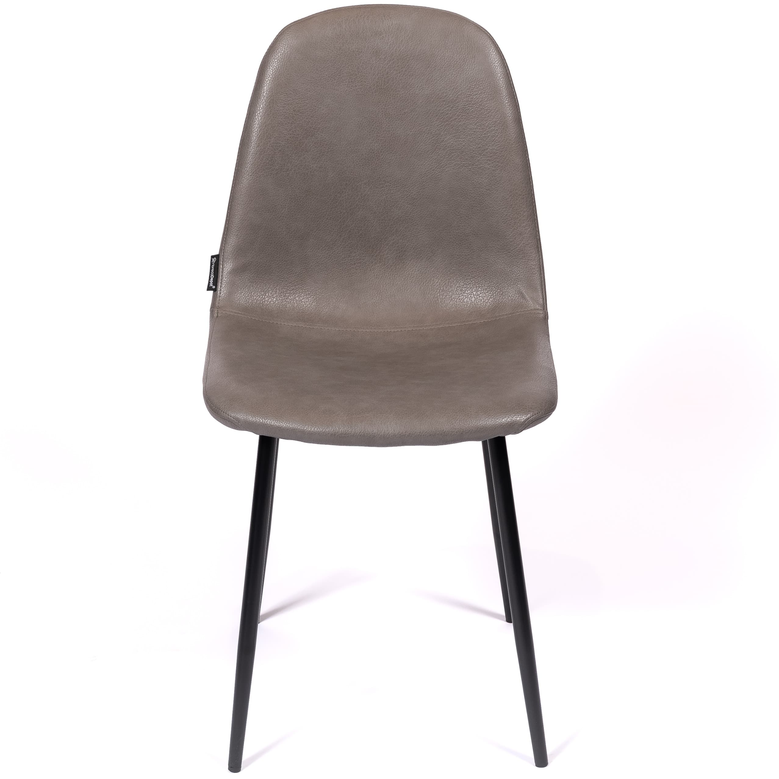 MARINA | Horeca chair in grey faux leather – black metal frame – durable and comfortable seat – indoor use