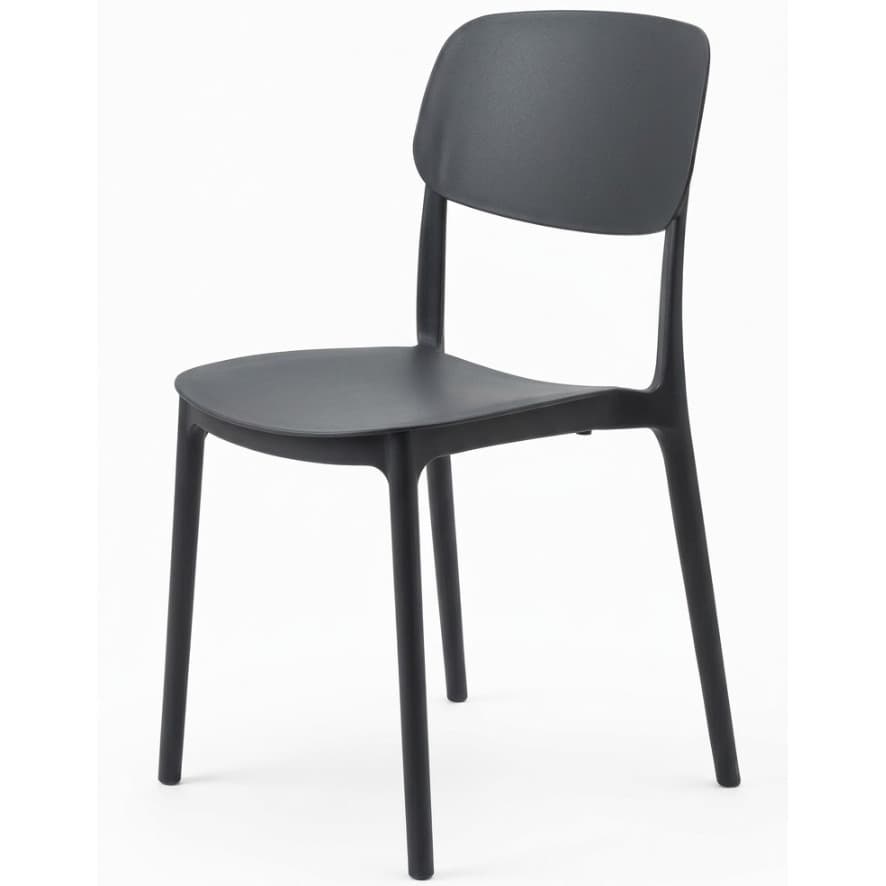 MONA BLACK | Stackable outdoor terrace chair in woven-look plastic