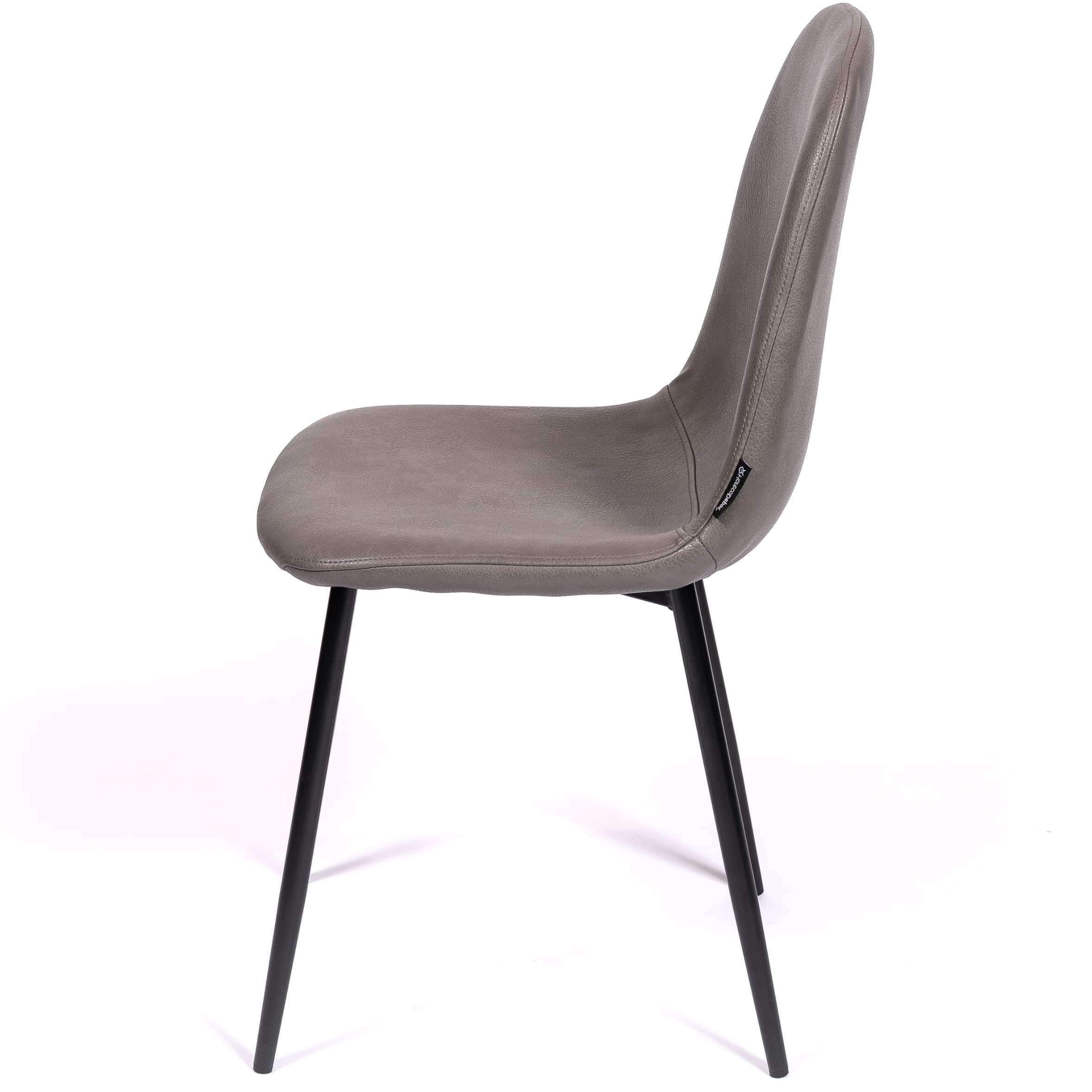 MARINA | Horeca chair in grey faux leather – black metal frame – durable and comfortable seat – indoor use