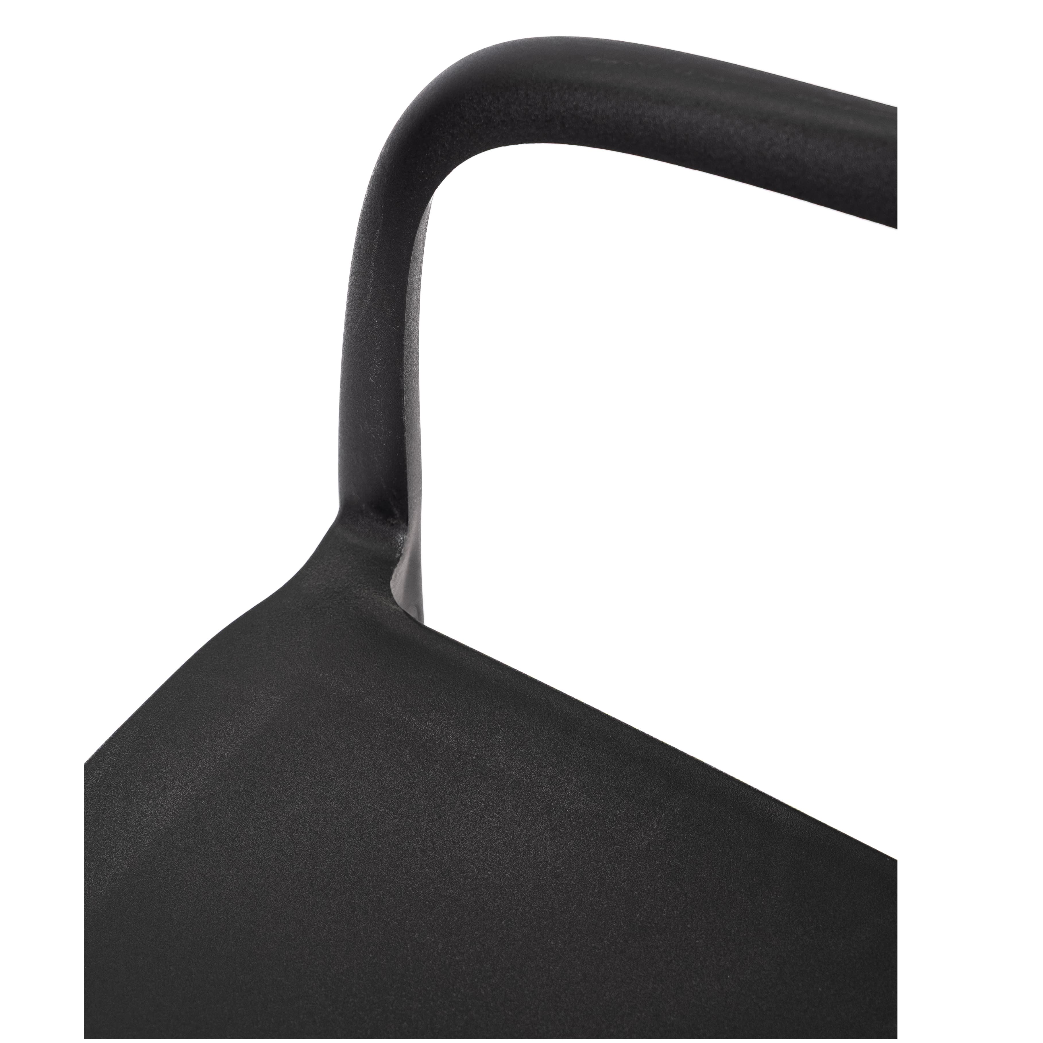 Modern Black Plastic Chair with Armrests