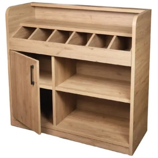 SERVANT CABINET | Light Brown Wooden Service Cabinet for Lids, Cutlery and Accessories