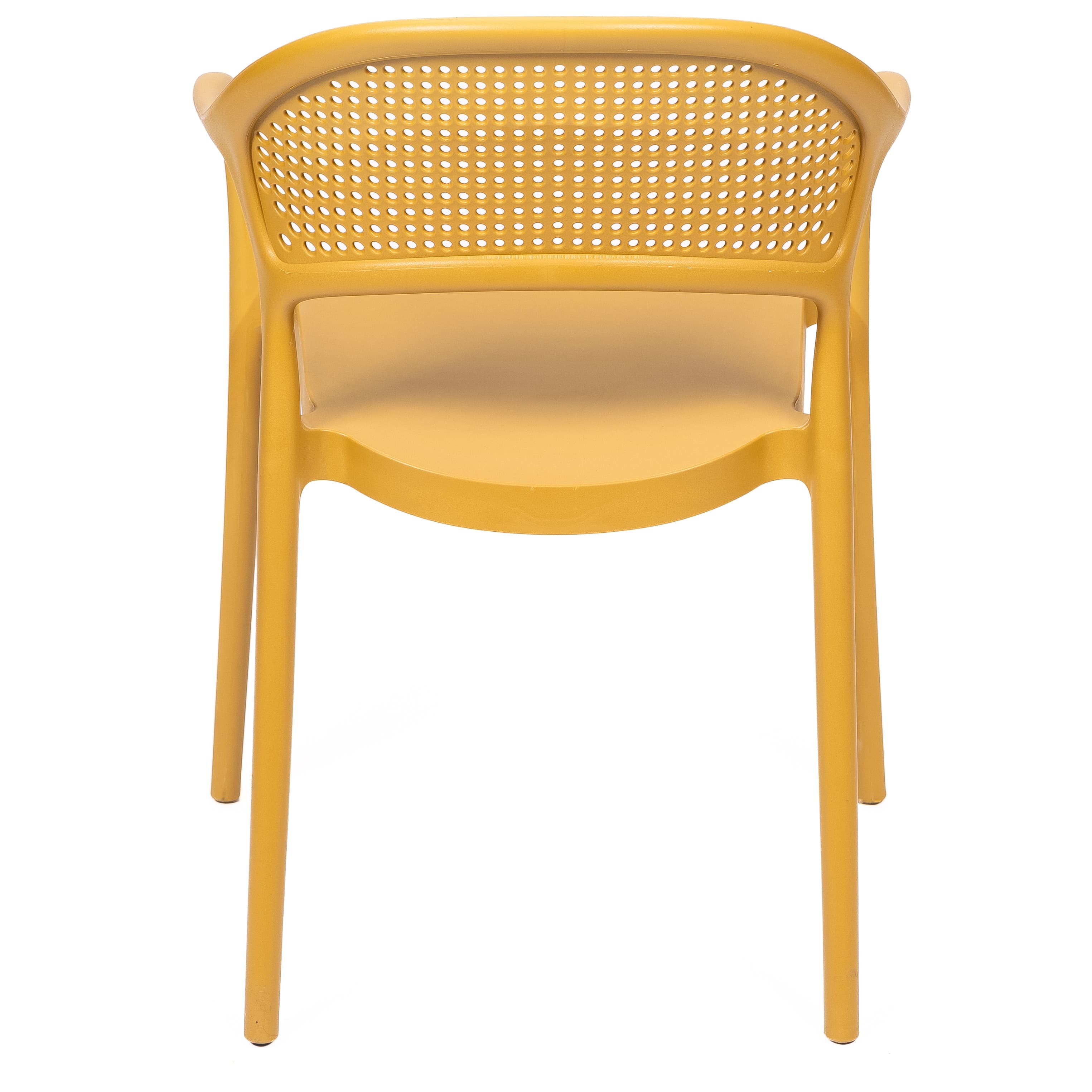 Modern Yellow Plastic Chair with Armrests